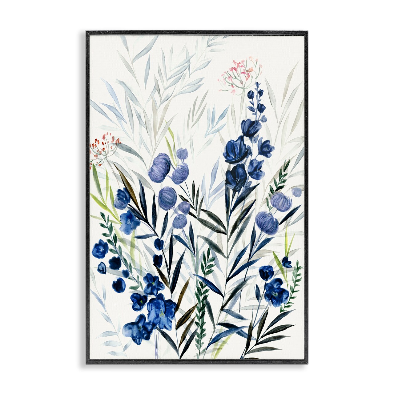Stupell Industries Varied Indigo Herbs Framed Giclee Wall Art Design by Hannah Dawson